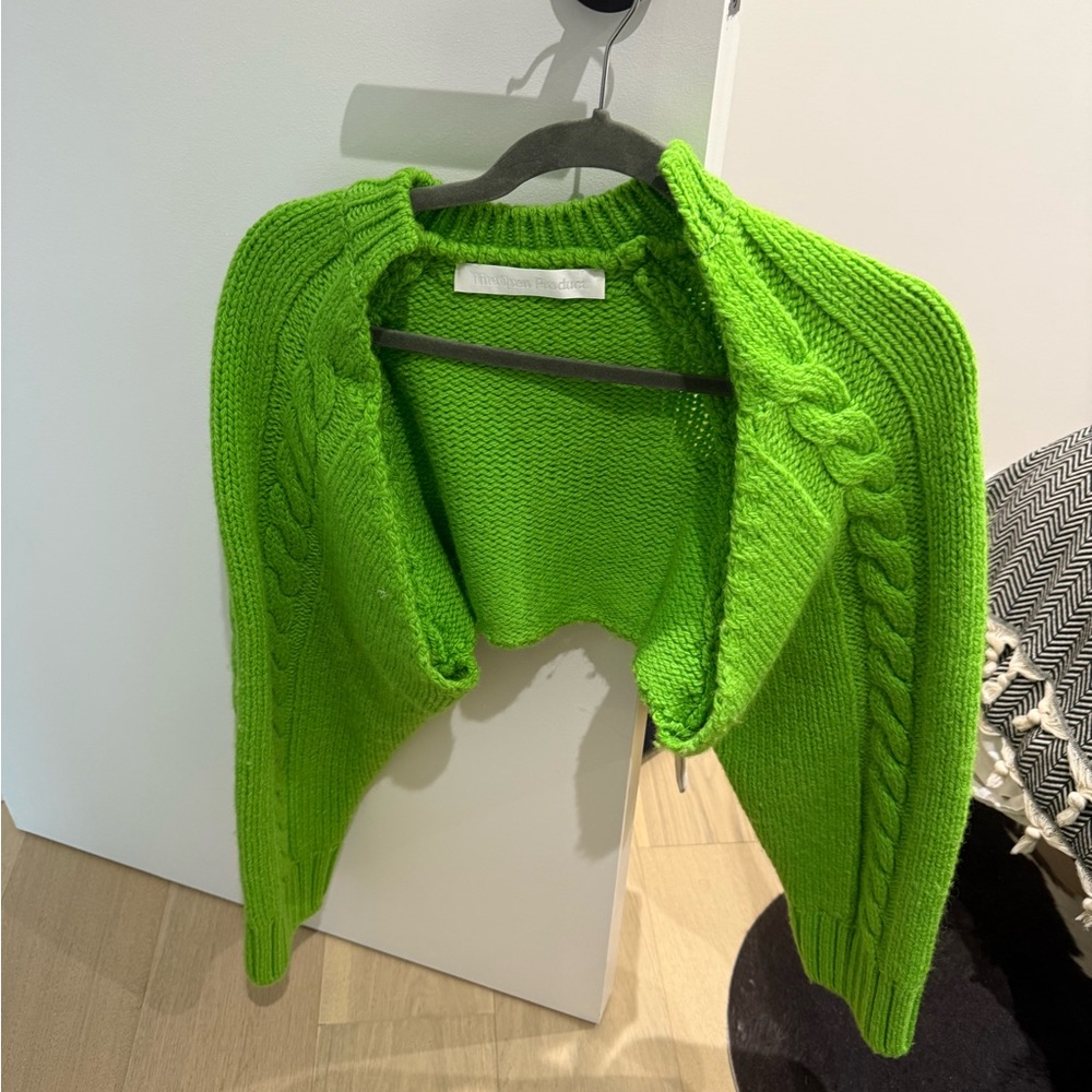Open product cropped knit sleeves